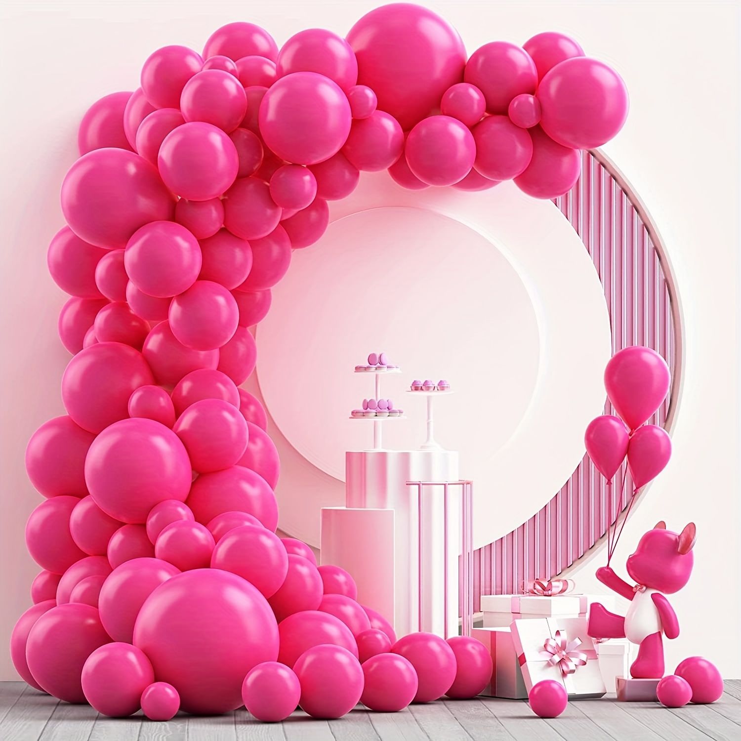 Set Conjunto Arco Guirnalda Globos Rosas Globos Metálicos - Temu