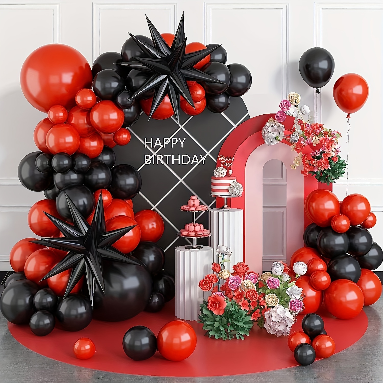 Red And Black Party Decorations - Temu