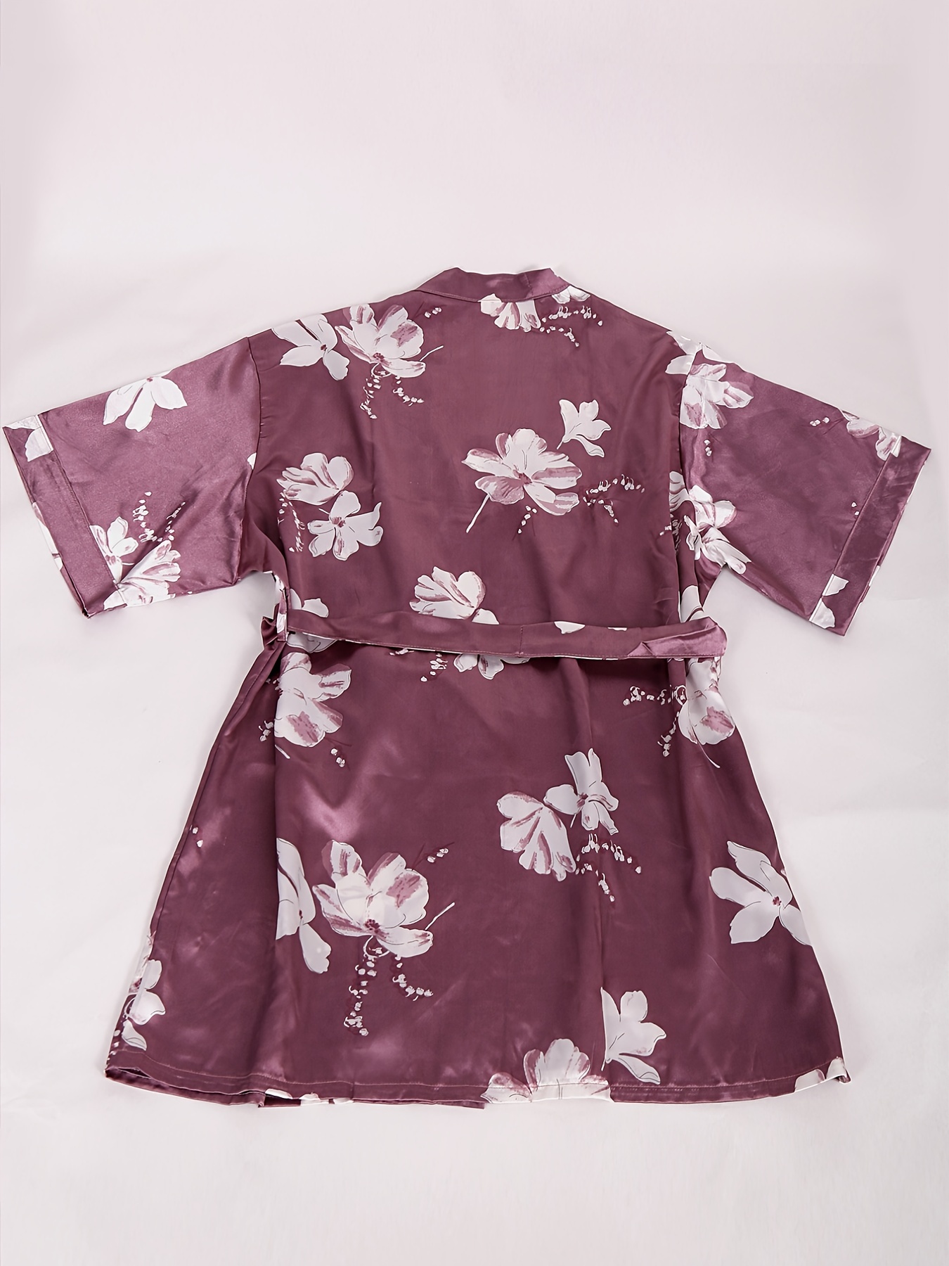 Plus Size Floral Print Pajama Robes, Women's Plus Elegant Comfort Cami  Sleepwear Dress