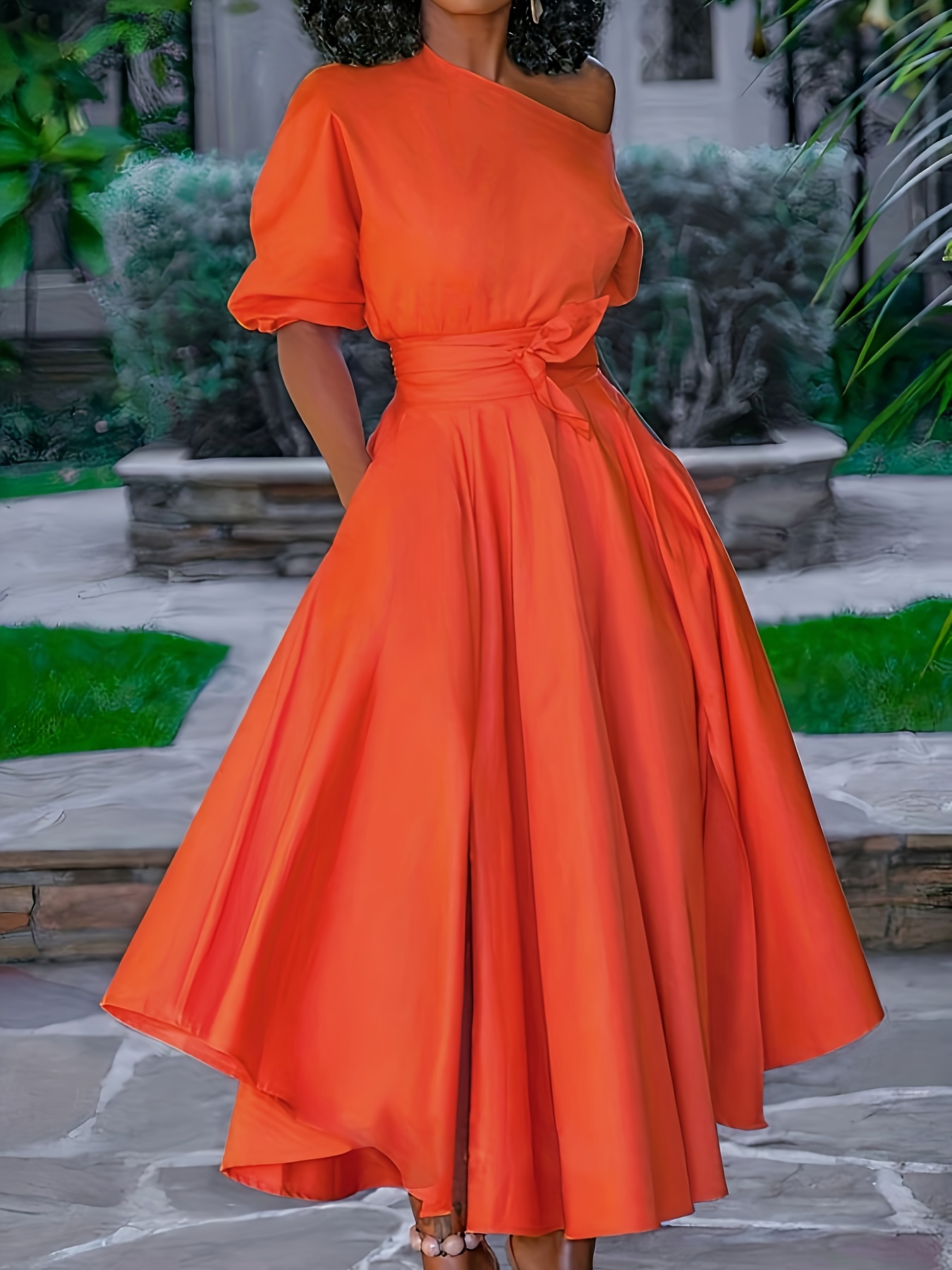 Vestidos Naranjas - Temu