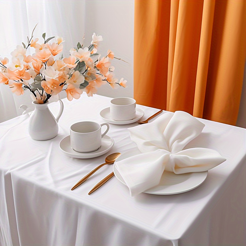 Manteles rectangulares blancos de 60 x 84 pulgadas, mantel rectangular de 6  pies, mantel de mesa de tela para fiestas, ideal para recepciones de boda