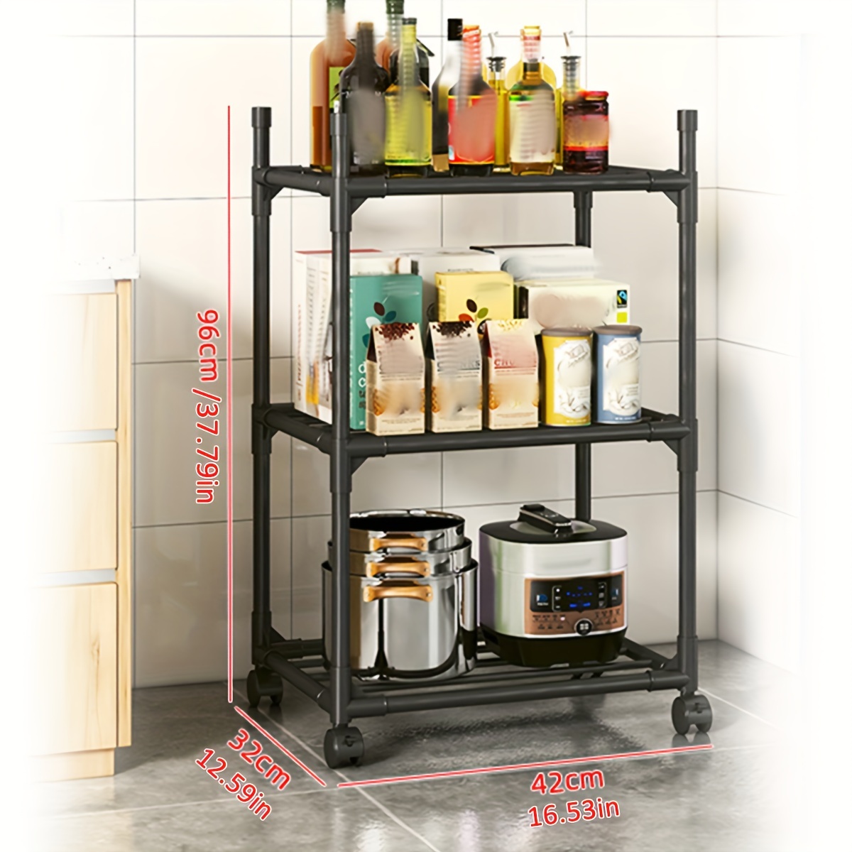 Kitchen Accessories Shelving Home Floor Multilayer Pot Storage