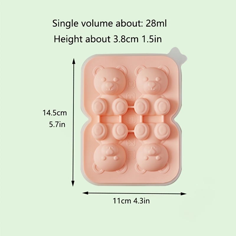 Cute Teddy Bear Ice Cube Making Mold Splash-proof And Easy To Fall Off, For  Refrigerator With Container, Cute Bear Ice Cube Tray - AliExpress