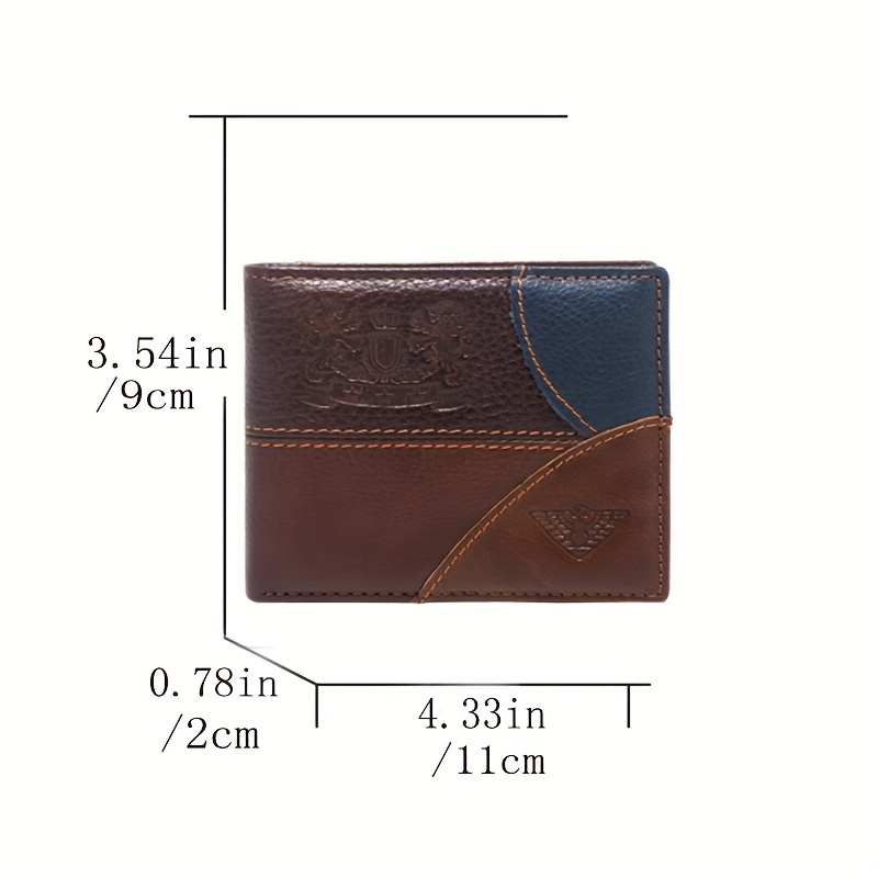 Men's Leather Short Wallet Eagle Tower Letter Pattern Wallet Money Clip  Multi-card Card Holder Horizontal Wallet Coin Purse Gift For Men - Temu