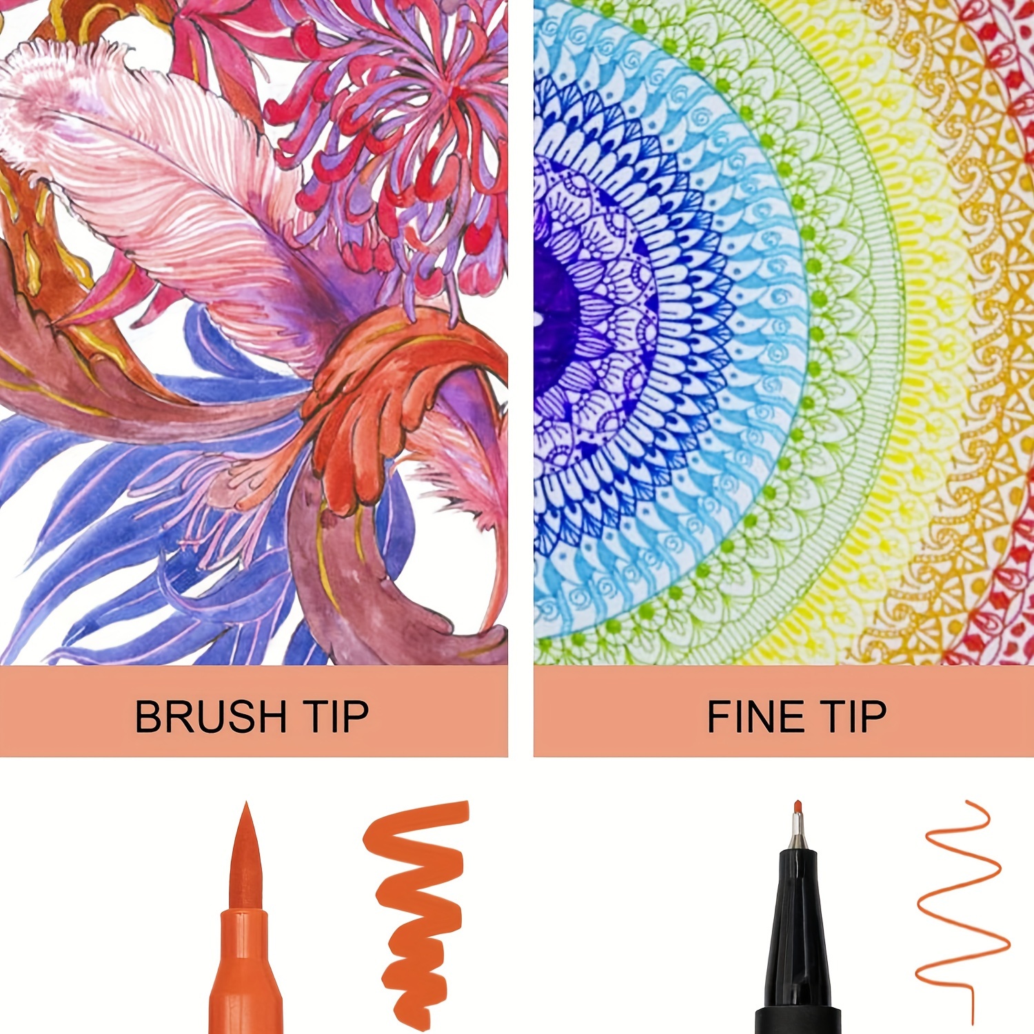 Dual Markers Brush Pen Fine Double Tip Point Art Marker - Temu