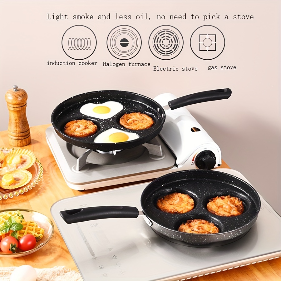 CintBllTer 3 in 1 Breakfast Pan with Sections - 11in Nonstick 3 Section Pan  Skillet Divided Pan for Cooking 