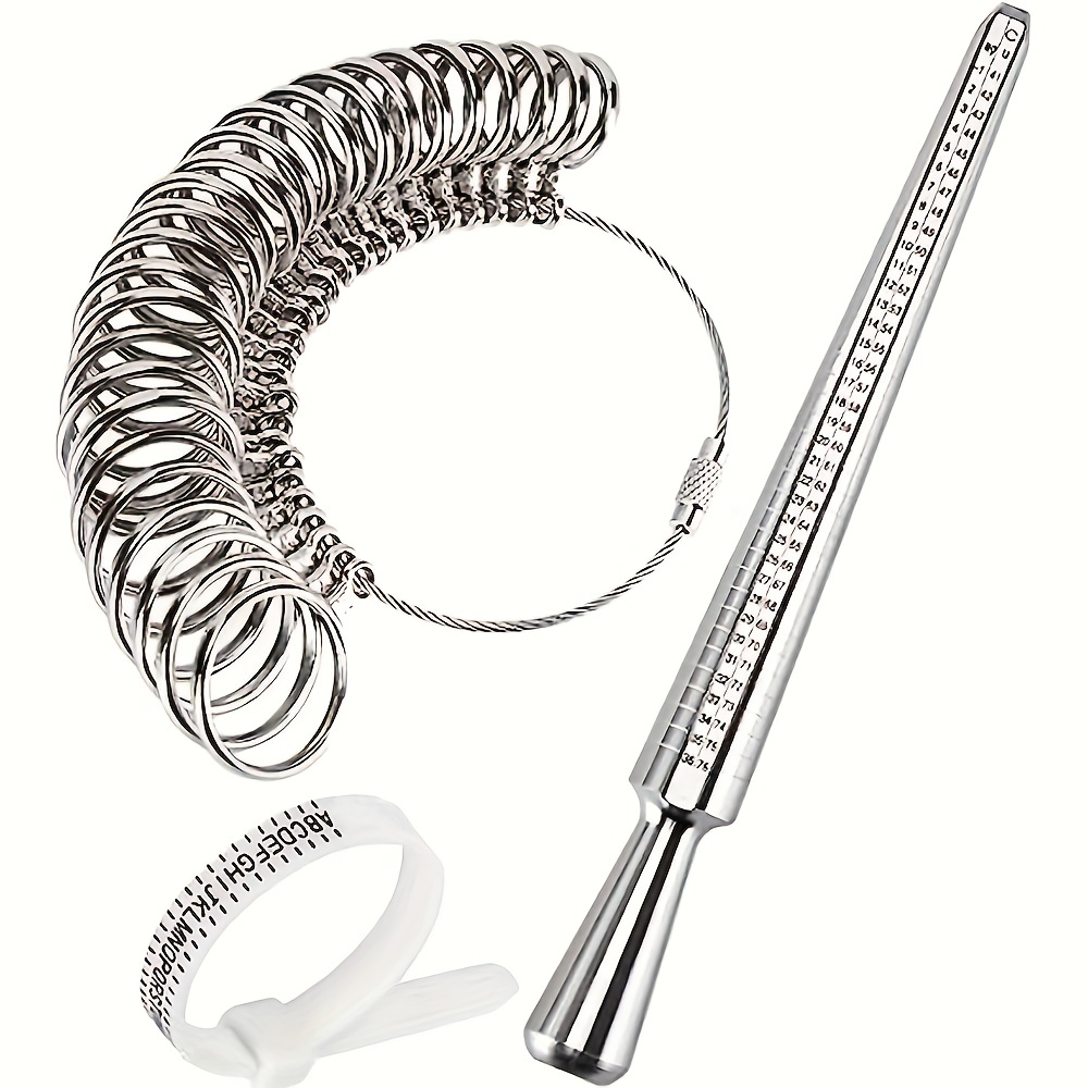 

3pcs Ring Measurement Tool, Ring Sizer Uk Measure Scales Kit Tools For Measuring Rings Diameters, Finger Gauge Jewellery Sizing Tools Uk Sizes A-z For Women Men