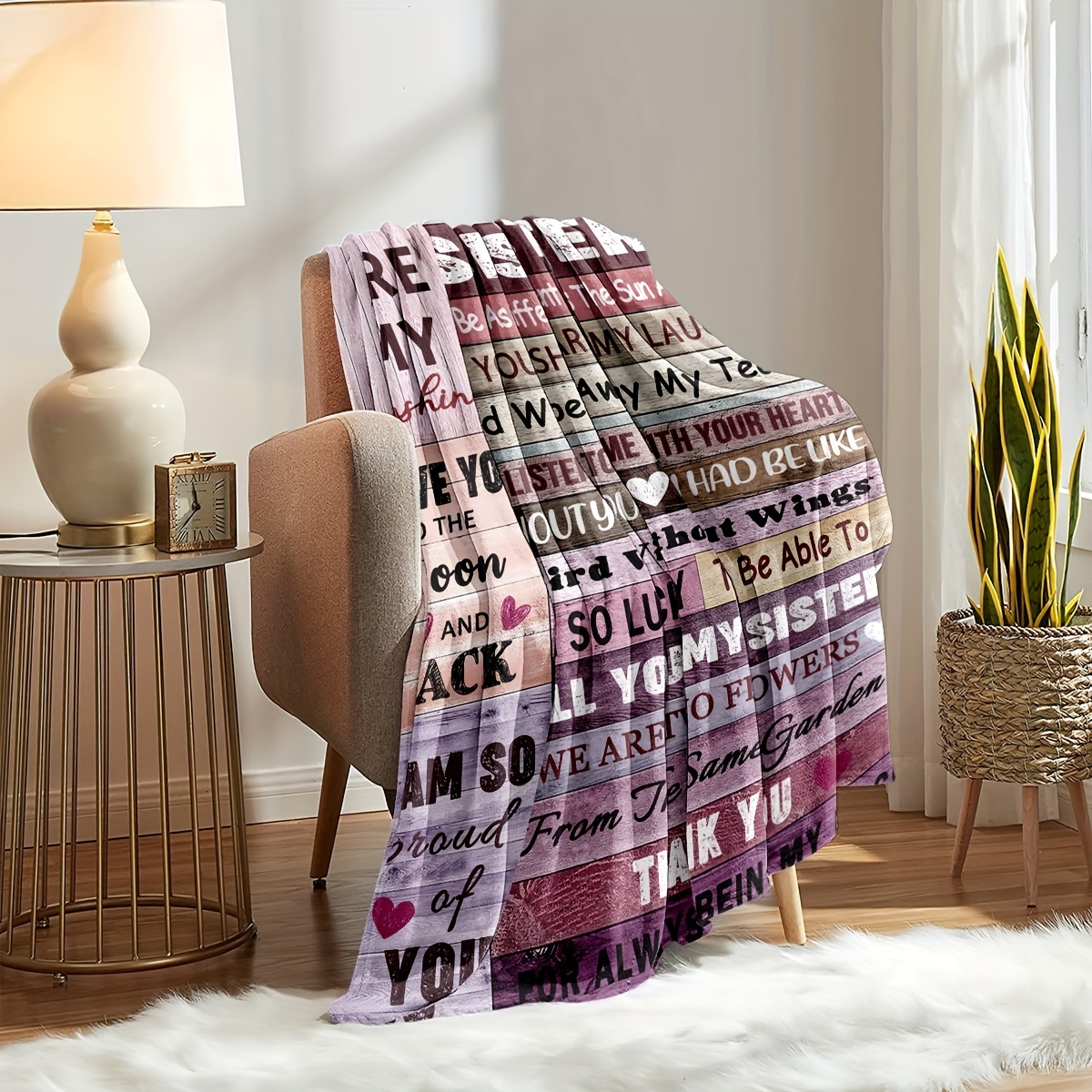 Envelope Printed Flannel Blanket Sister Blanket Season Warm Temu