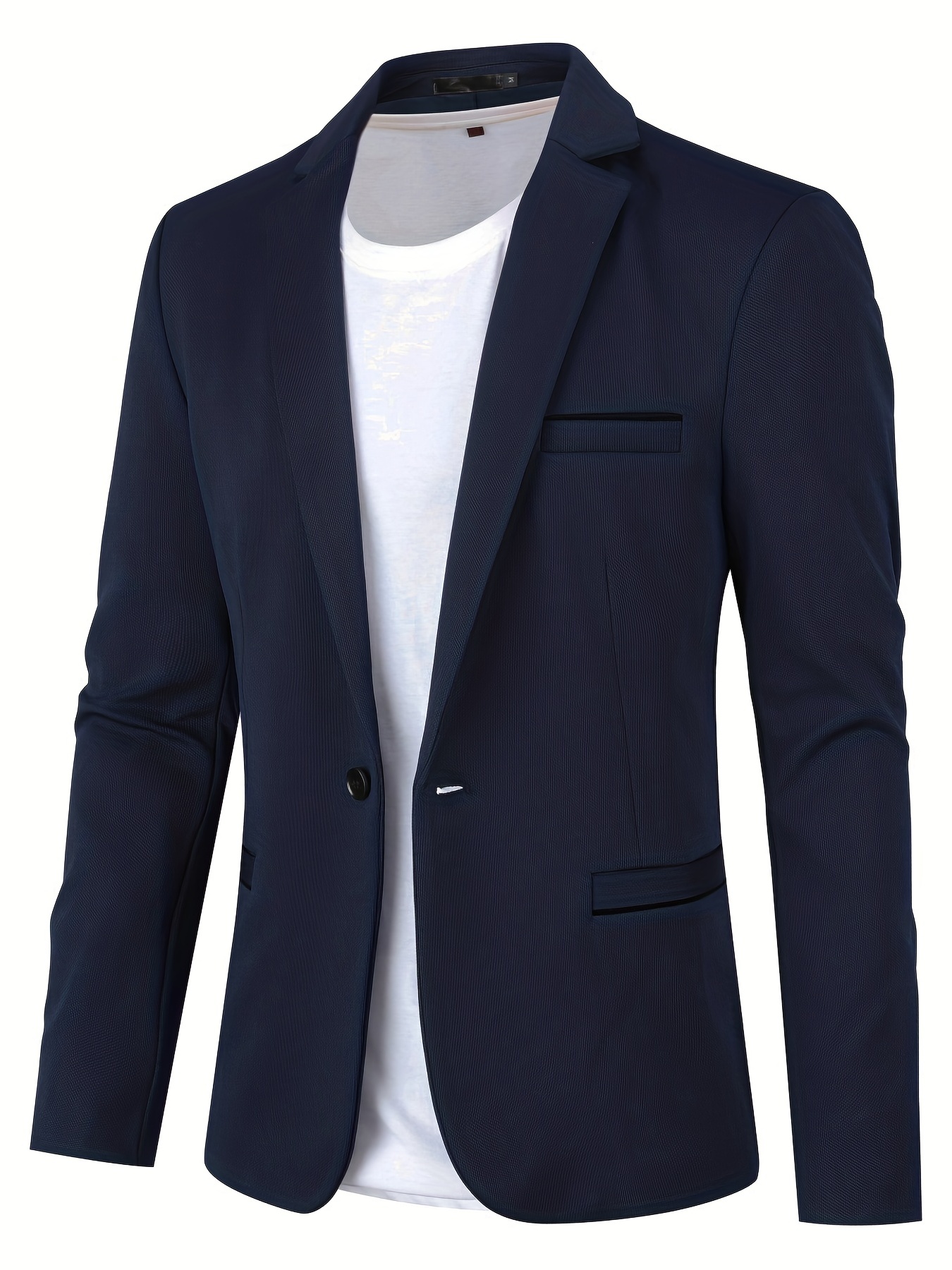 Spring hue Men' s Blazer Suits Casual Slim Fit Formal One Button Suit  Jacket Tops Wedding Coat Suit 