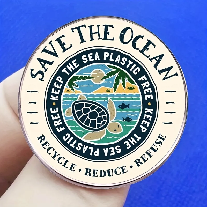 1pc 海の生き物ラペルピン意味のあるバッジ「海を救え」誕生日プレゼントのお土産用 送料無料、返品無料 Temu Japan