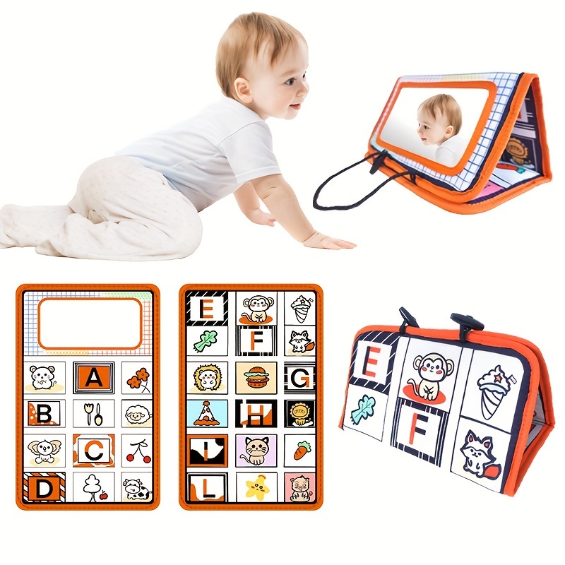 teytoy Juguetes para bebés de 0 a 6 meses, espejo plegable para bebé, color  blanco y negro, juguetes sensoriales Montessori de doble contraste para