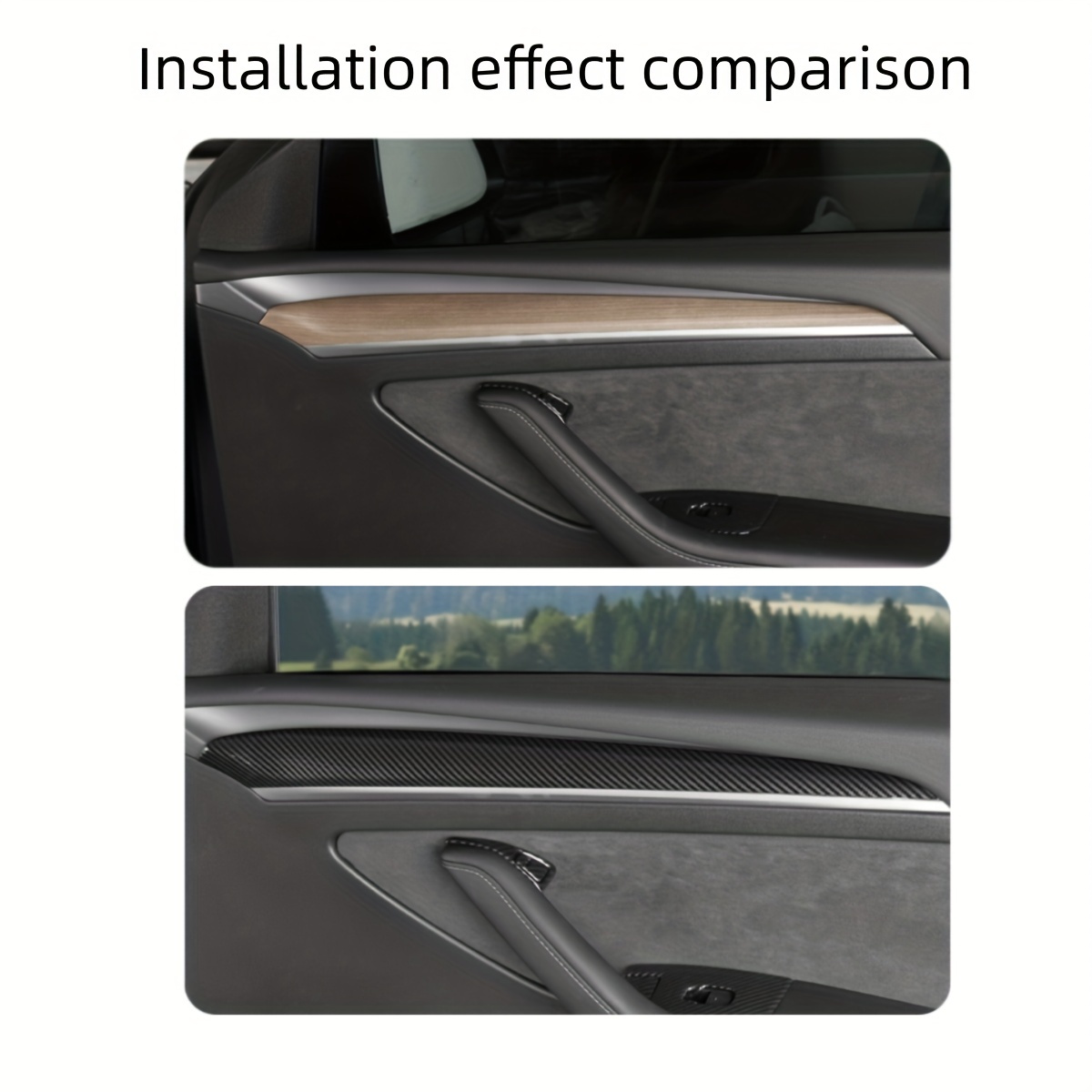  Car Accessories for Audi Q3 2019 2020 2021 ABS Interior Door  Armrest Handles Molding Cover Trim 4pcs (Carbon Fiber Look) : Automotive