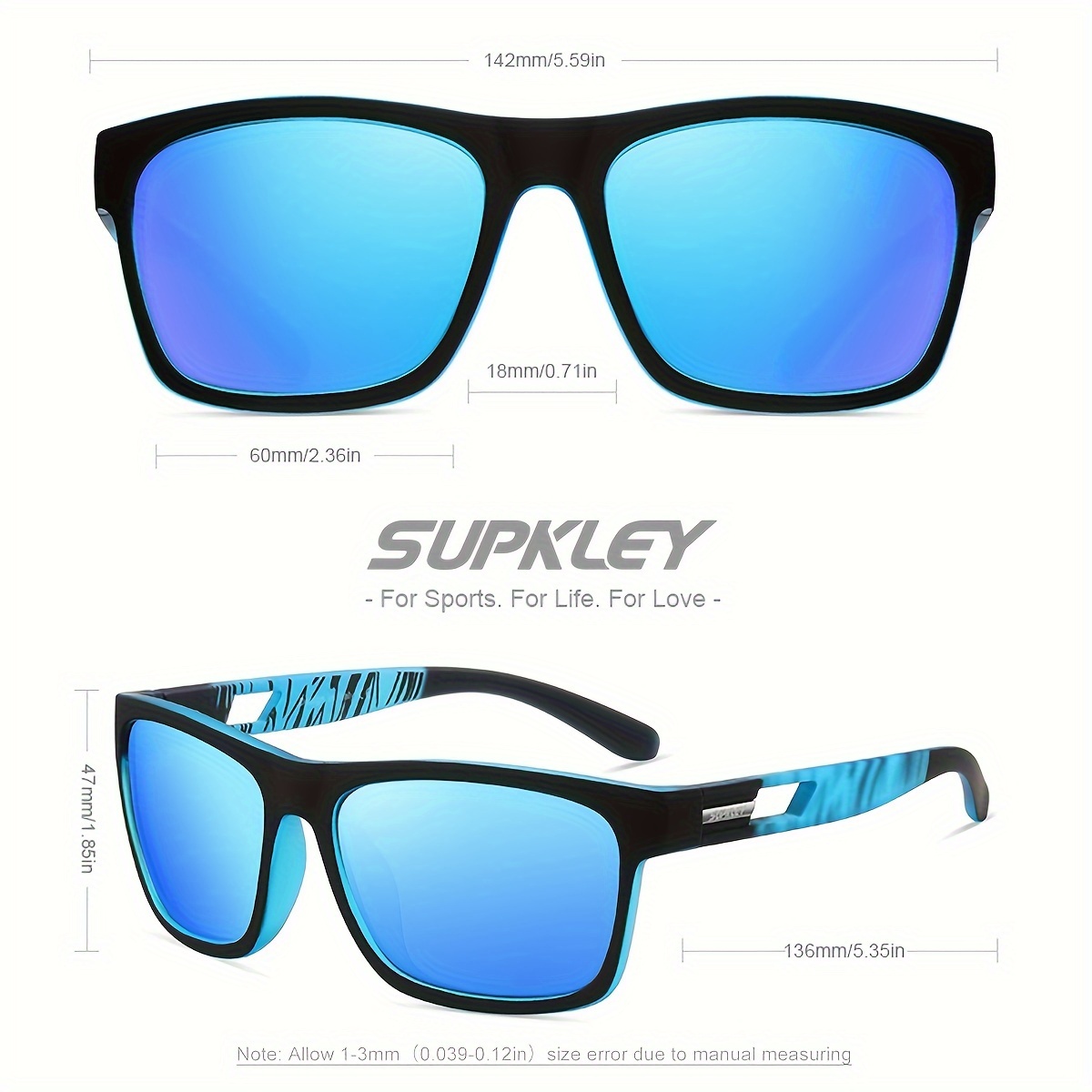 Polarized Sunglasses for Men Fishing Driving Running Sports Glasses Women  UV400 Protectiont HD5535