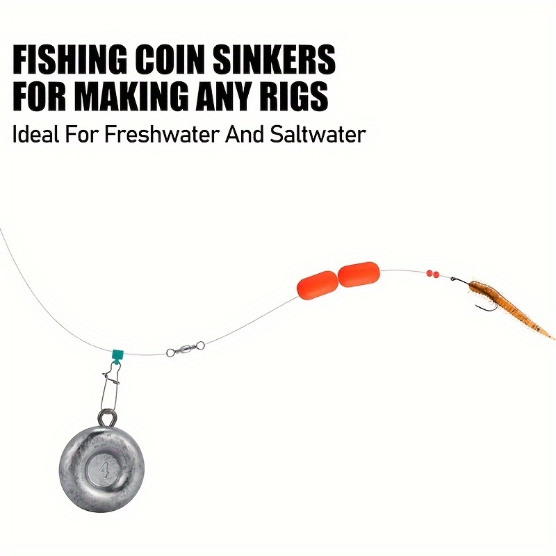 8 Pcs. Coin River Fishing Sinker Weights Lead Fishing Set Sinkers Tackle  Kit 1-1/2 Oz.