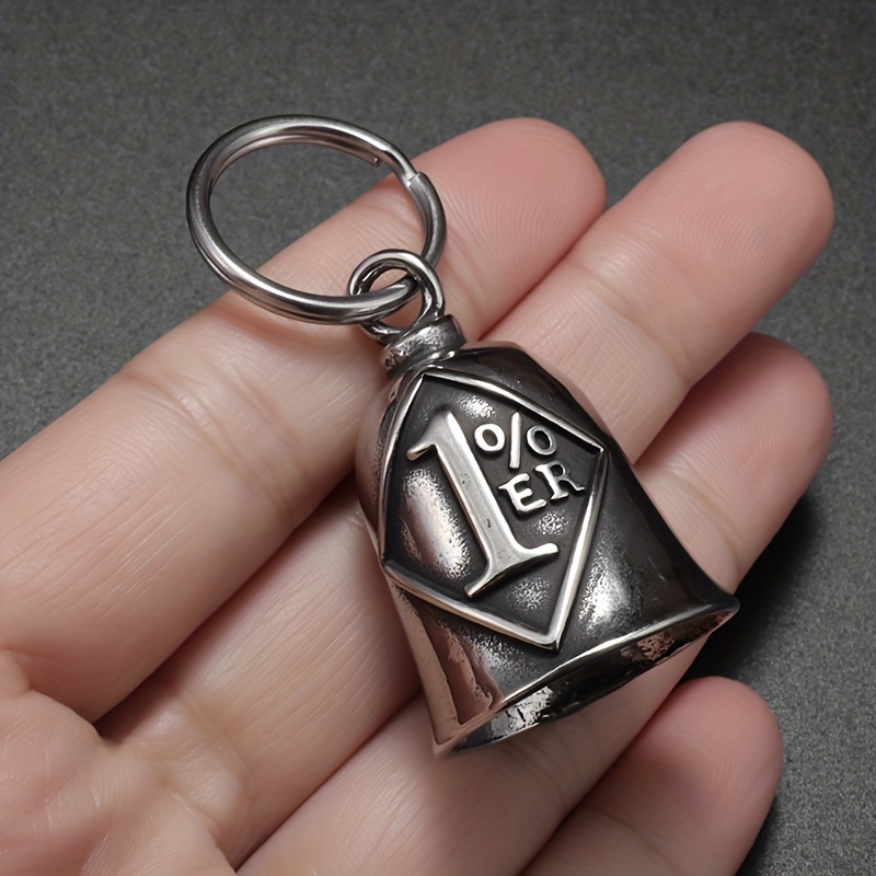 Retro Punk Style Bell Pendant Keychain for Men