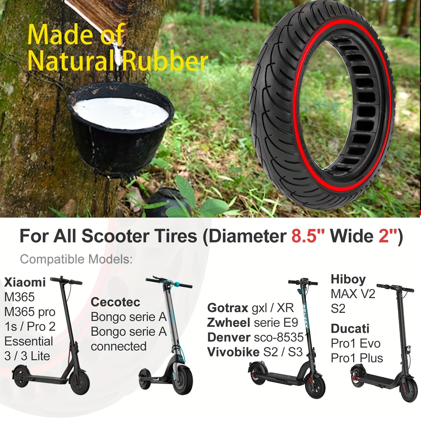 Solid Tires 8 Electric Scooter Replacement Wheels Front Or - Temu
