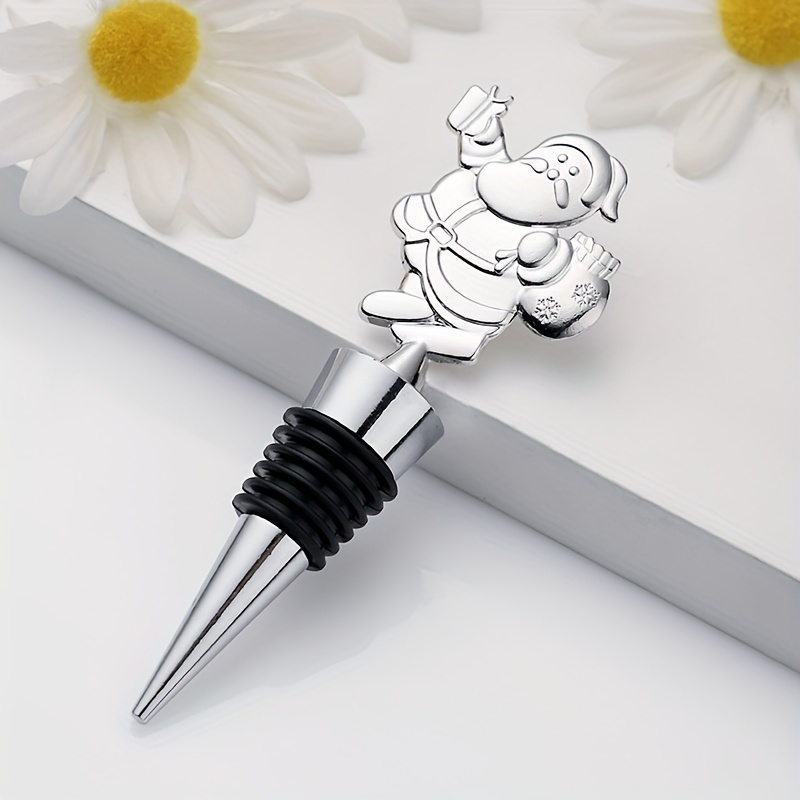 4pcs Christmas Wine Stoppers, Deer, Tree, Snowman Design