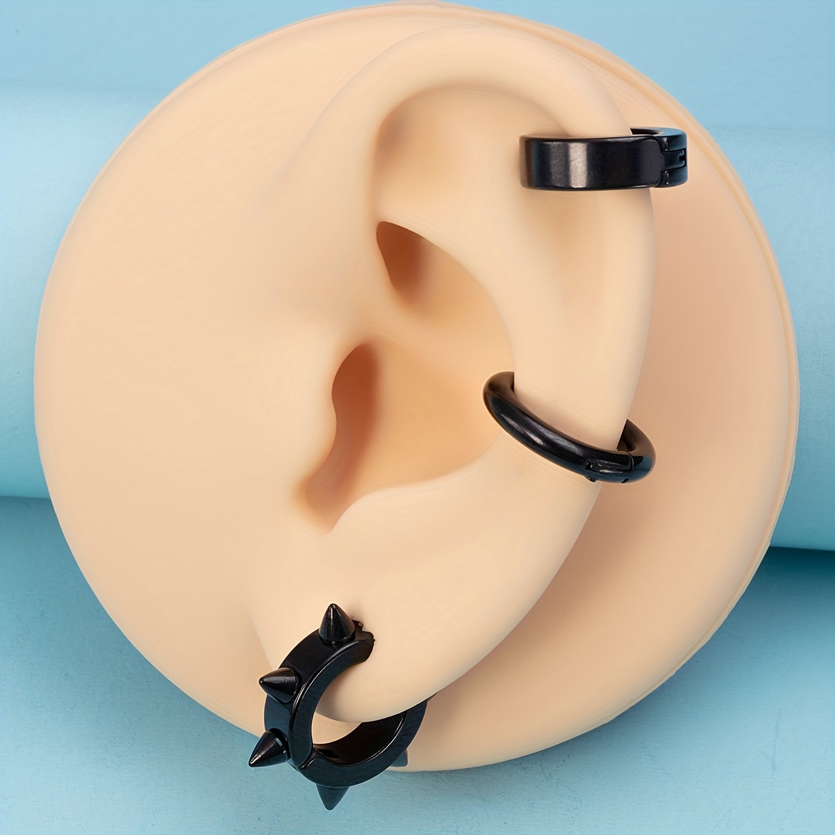 Stainless Steel Non-Piercing Earrings Ear Clip Fake Ear Hoops for Men and  Women