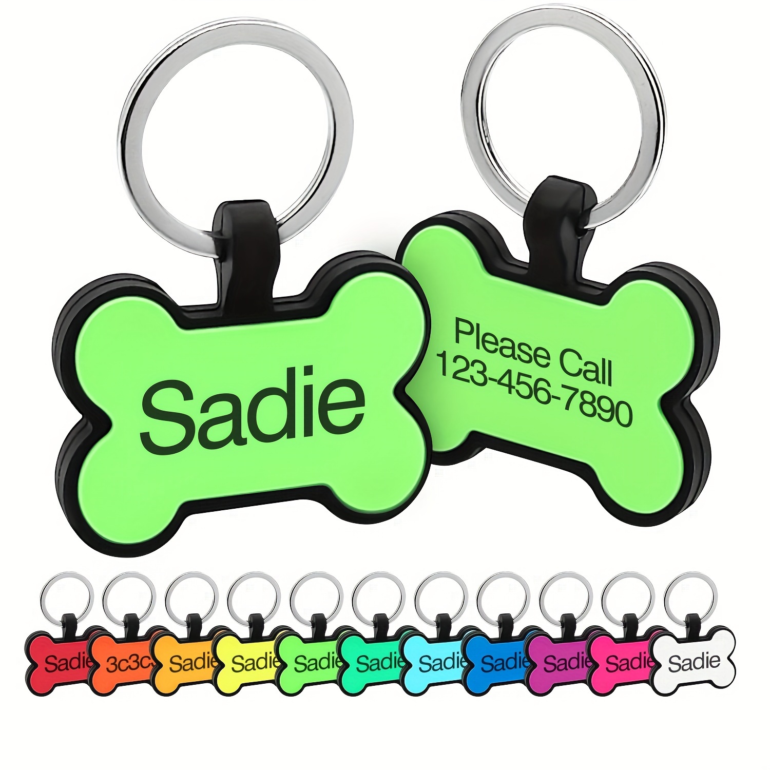

Personalized Dog Tag For Pets - Engraved Dog Name Tag - Slide On Cat Id Tags
