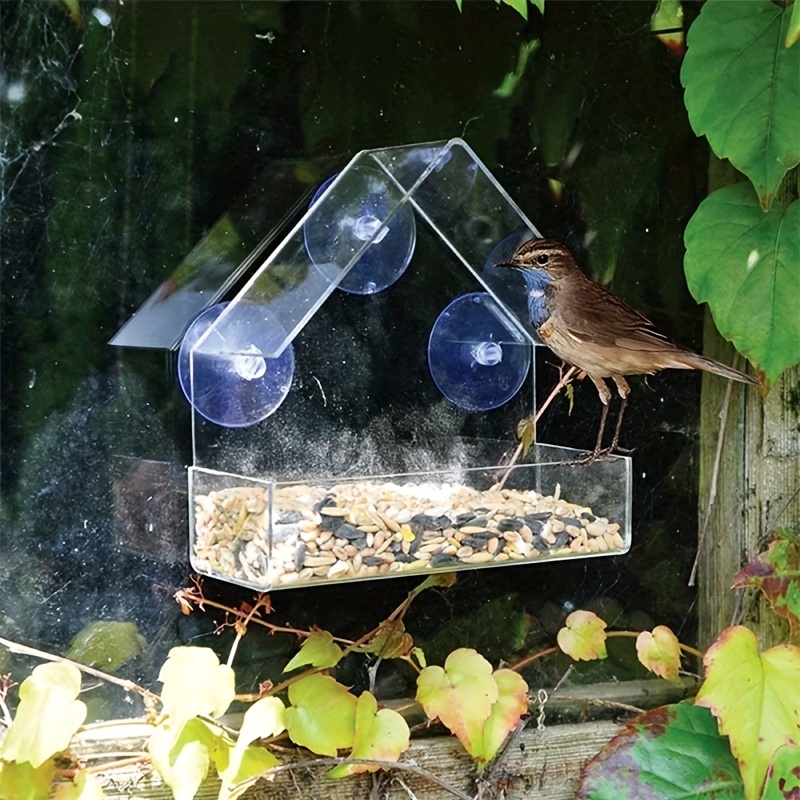 RMENOOR Mangeoire pour Oiseaux de Fenêtre Acrylique Transparent