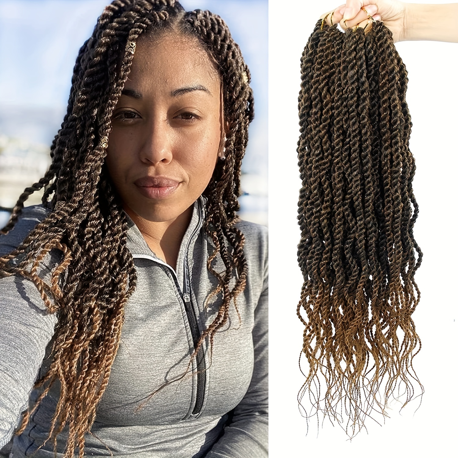 Wavy Senegalese Twisted Crochet Woven Hair Suitable For - Temu