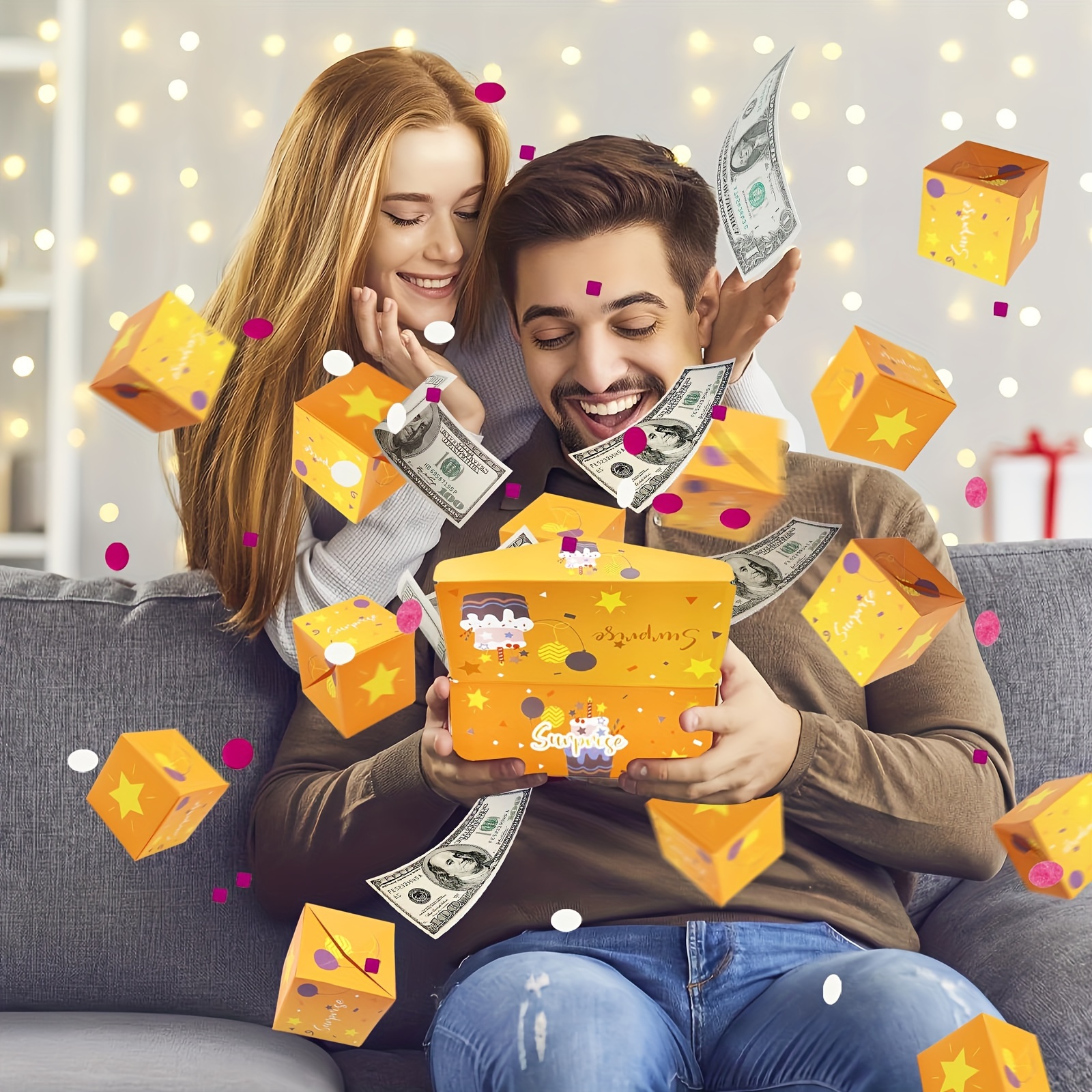 Birthday Surprise Gift Box Explosion For Money, 10 Bounces Creating The  Most Surprising Gift, Unique Folding Bouncing Red Envelope Gift Box  Suitable For Women Men Kids, Cash Explosion Gift Box For Anniversary