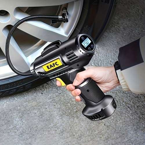 120w portable car air compressor inflate your tires with ease wireless wired handheld pump with led light