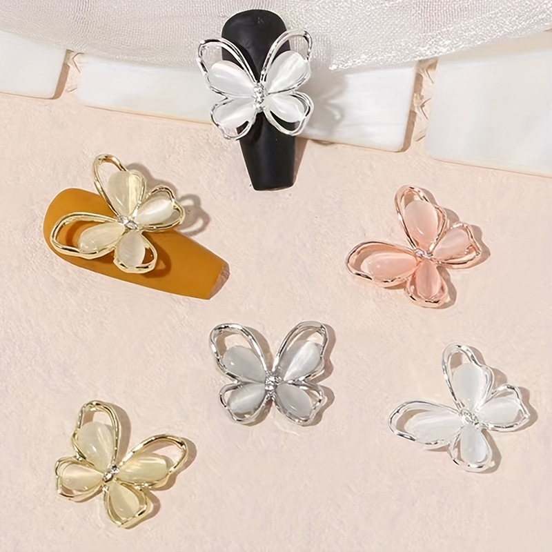Glam Up Your Nails With Butterfly Nail Charms & Cat Eye Gems! - Temu  Australia