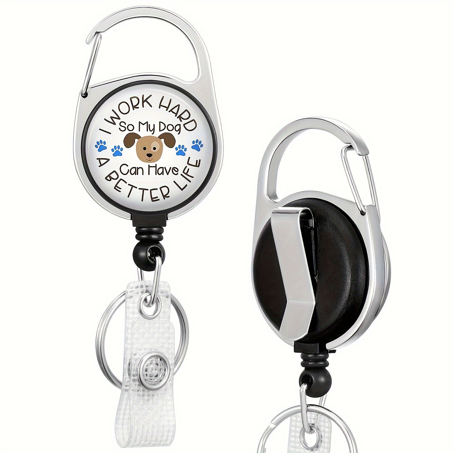 Heavy Duty Retracting Key Reel with Carabiner