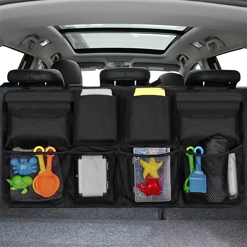 Car Trunk Organizer, Adjustable Backseat Storage Bag Net High Capacity  Multi-use Oxford Automobile Seat Back Organizers Universal Gifts Temu
