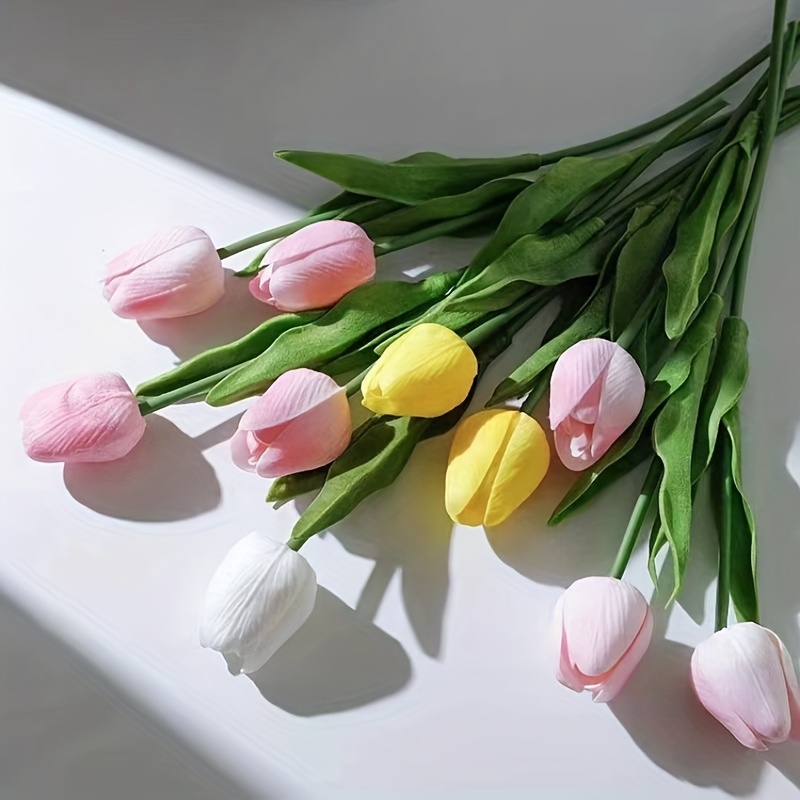 1 Mazzo Di Fiori Simulati Tulipano, Tulipano Real Touch Con Steli Per  Bouquet Da Sposa Fai-da-te, Centrotavola, Decorazioni Per Feste E Per La  Casa, Decorazione Per Soggiorno E Tavolo Da Pranzo, Decorazione