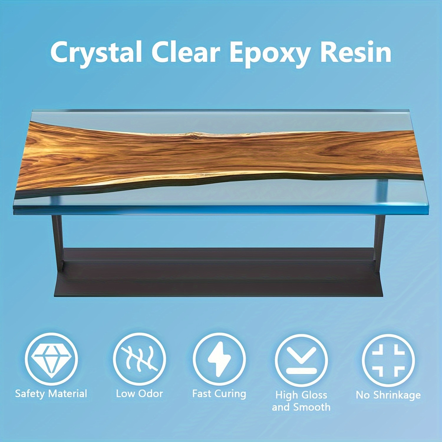 Epoxy Resin Crystal Clear, Resin for Bar Table Top, Wood, Art, Craft, Jewelry, S
