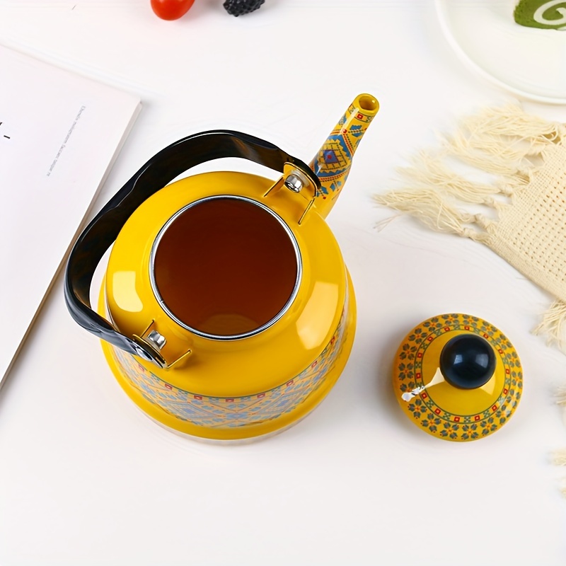 Household Enamel Hot Water Kettle Geometric Printing - Temu