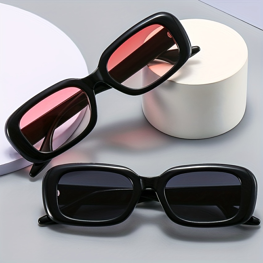 1pc Vintage Male Flat Top Sunglasses Men Brand Black Square Shades
