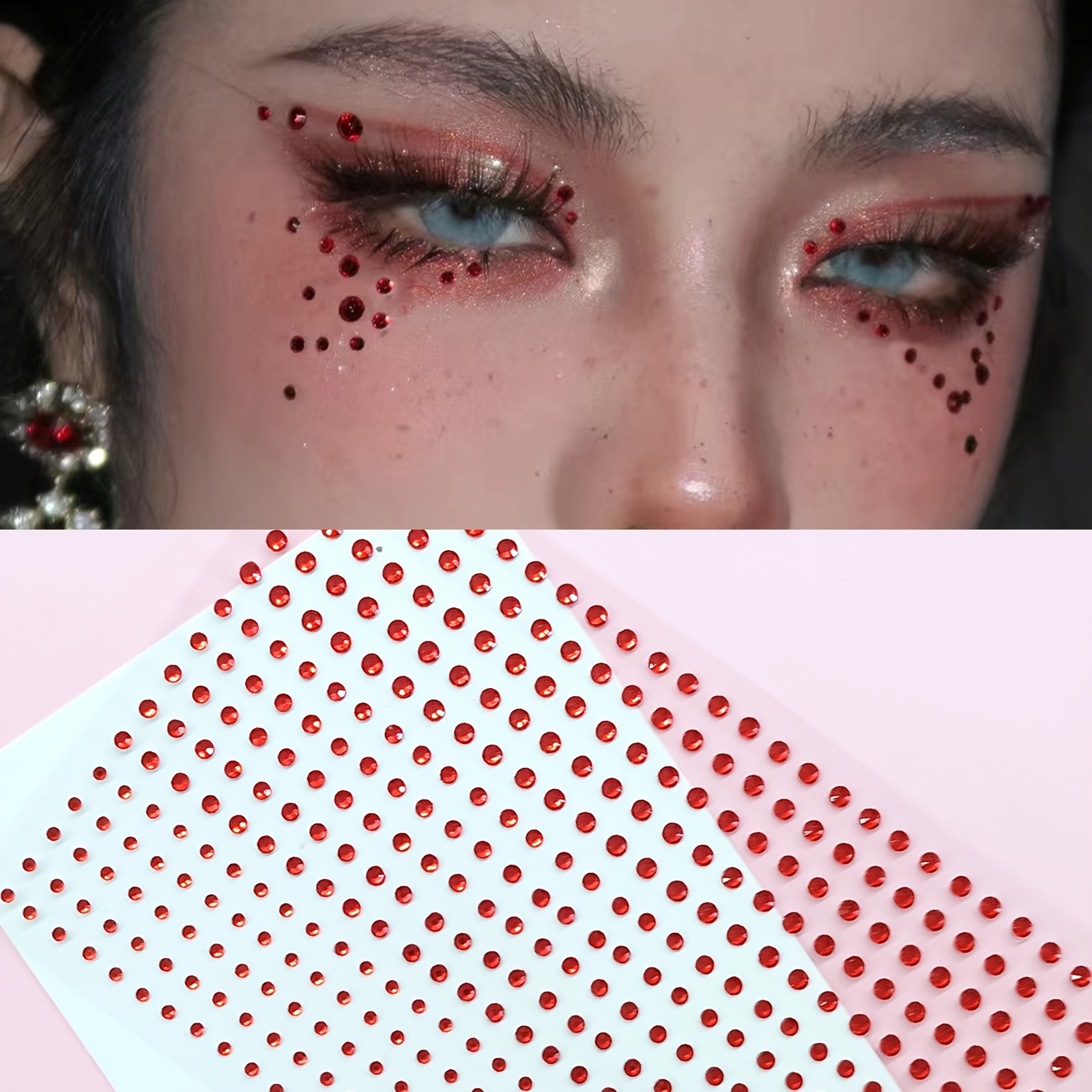 Facial Decorative Rhinestones Stickers, Butterfly Shape Red Acrylic Color  Eyebrow And Eye Stickers Tattoo Stickers, Diy Makeup Decors For Festival  Party - Beauty & Health - Temu
