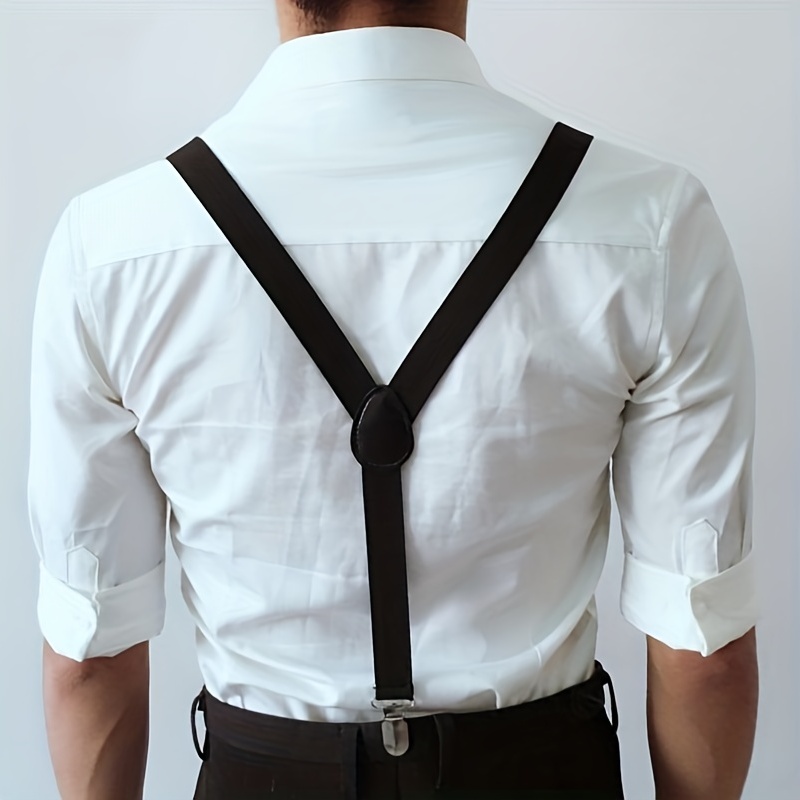 Unisex Women Men Elastic adjustable Clip-on Polyester Elastic Backbrace Y-Back  Suspenders