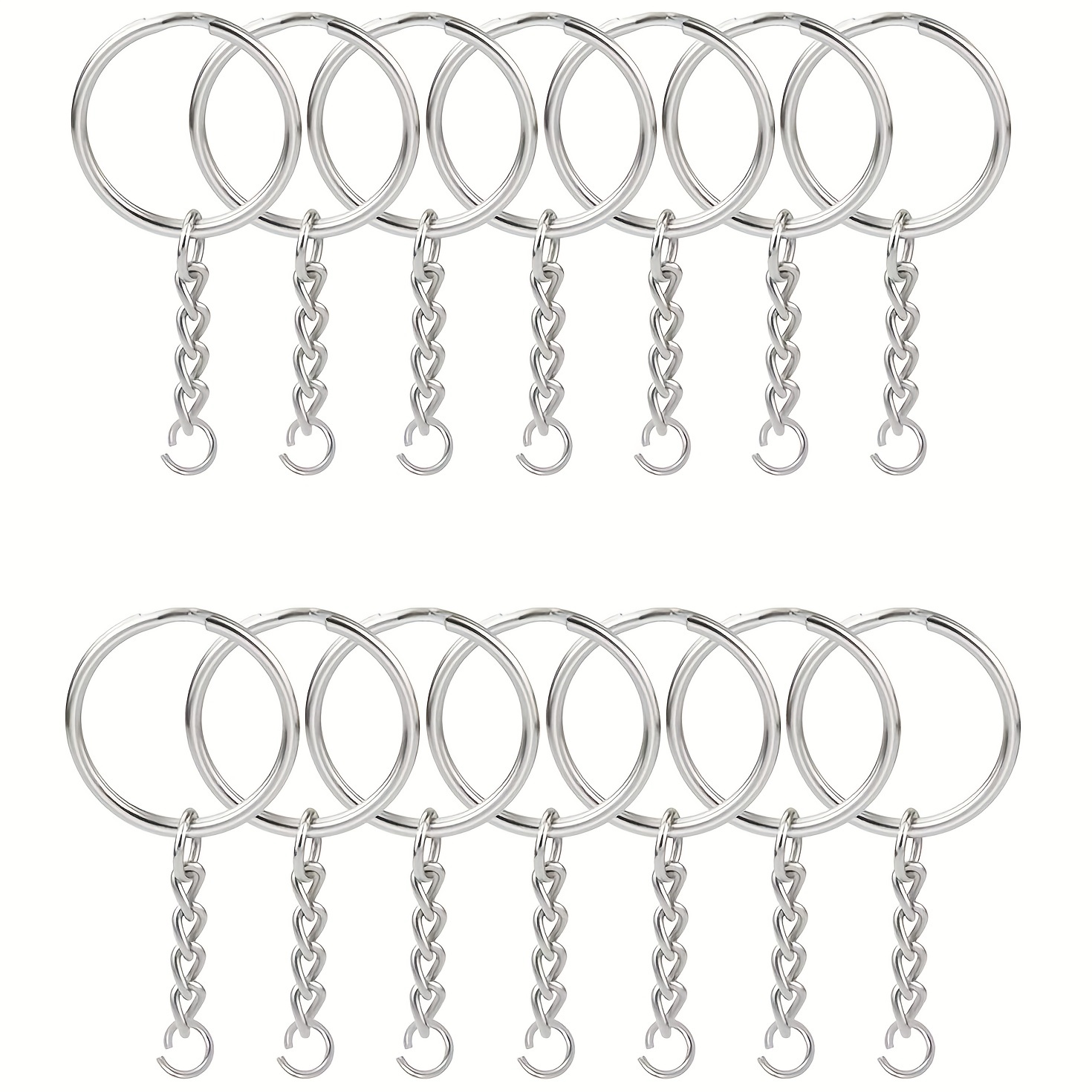 20pcs Genuine Real Pure Solid 925 Sterling Silver Open Jump Rings Split Ring  For Key Chains