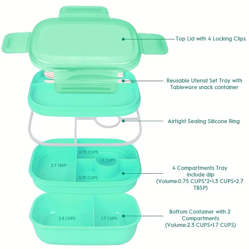 Lunch Box For Kids/adult Lunch Box Container 3 tier - Temu