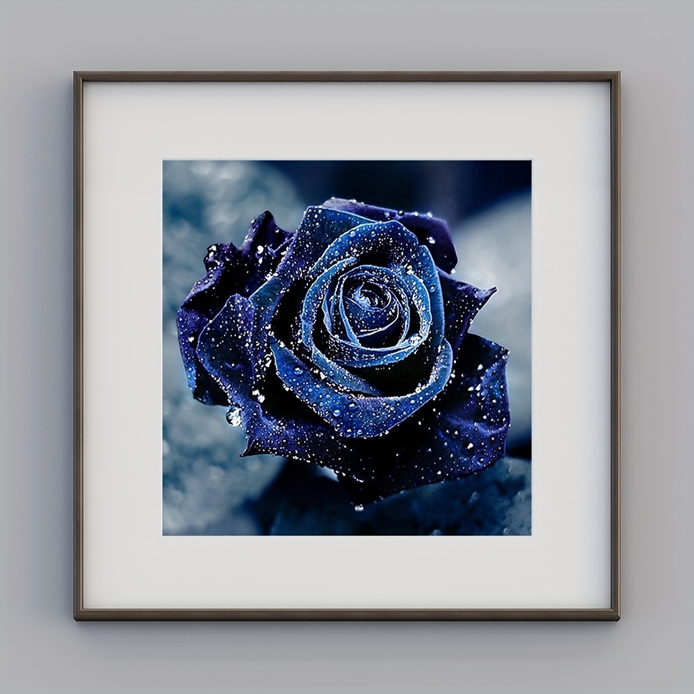 

1pc 5d Diy Diamond Painting, 7.9*7.9inch/20*20cm, Black Rose Painting (without Frame)