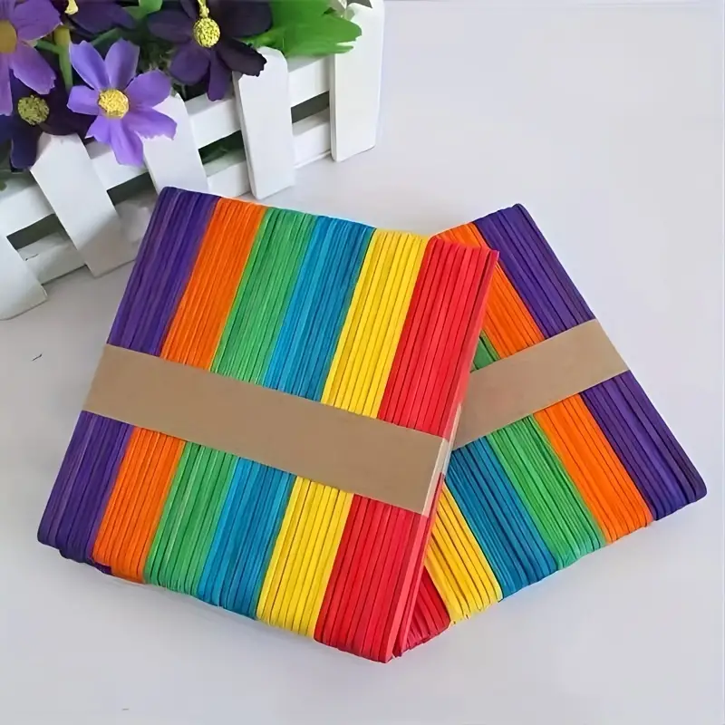 Colorful Sawtooth Wood Craft Sticks Colored Popsicle Sticks 4 5 Inch  Colored Craft Sticks Rainbow Popsicle Sticks Wooden Sticks For Crafts  Colored Craft Sticks Craft Popsicle Sticks - Toys & Games - Temu