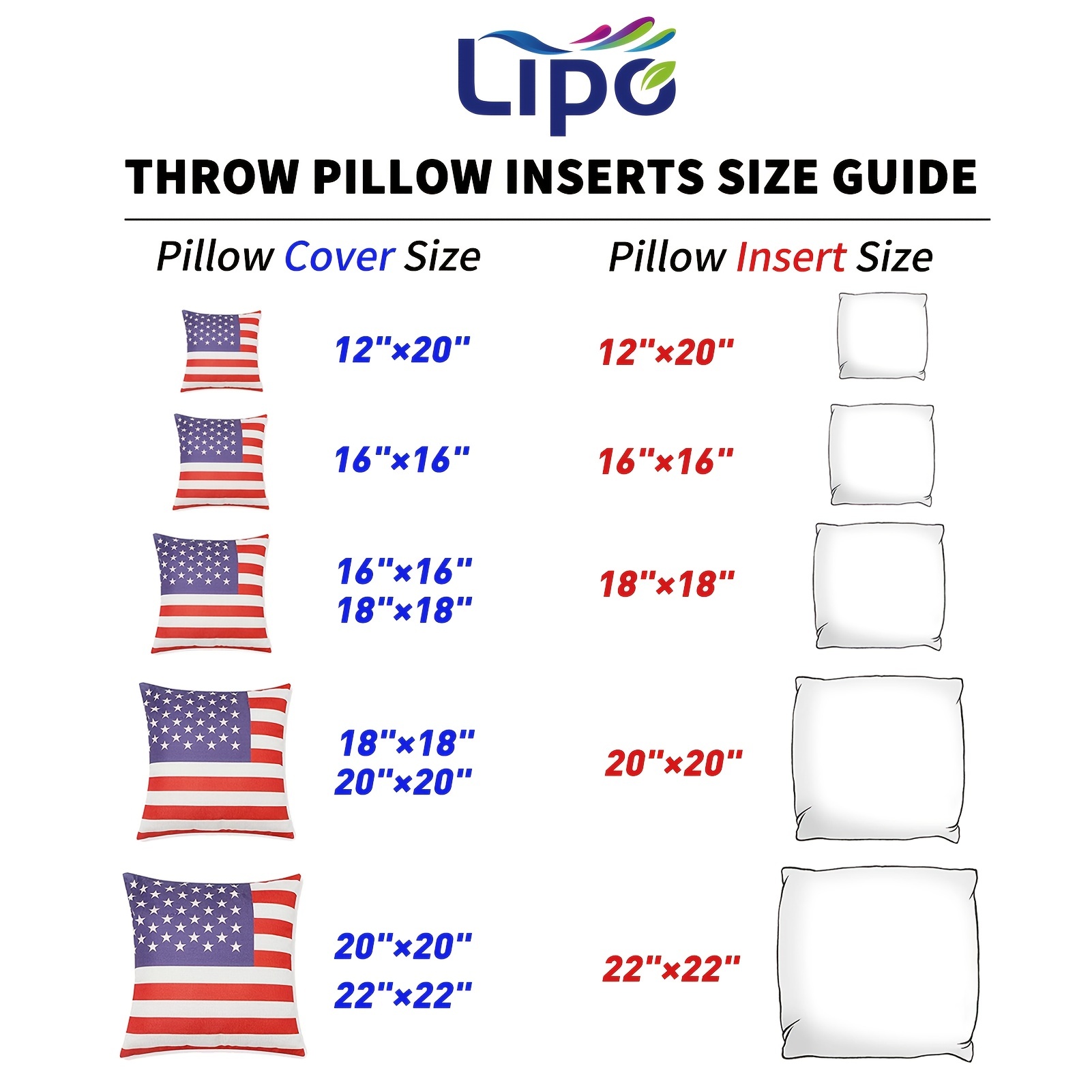 Sleepsia Throw Pillow Inserts 16x16, 18x18, 20x20, 22x22