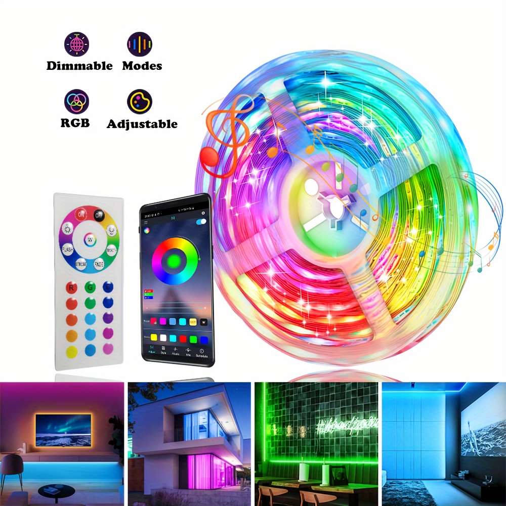 Led Lights For Bedroom Music Sync Color Changing Strip Light - Temu Mexico