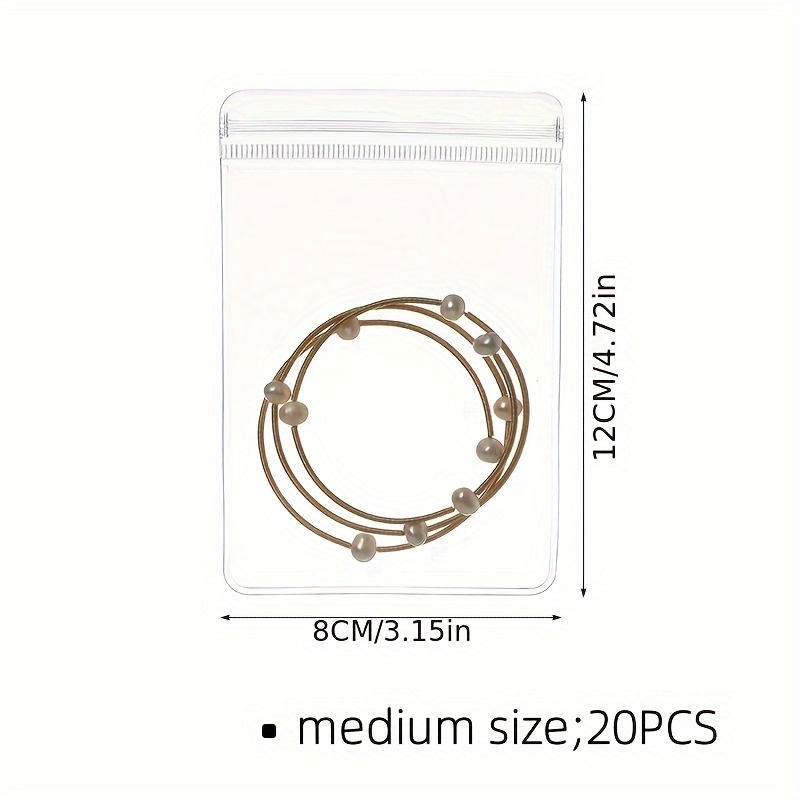 50pcs PVC Clear Jewelry Anti Oxidation Zipper Bag Plastic Bags For  Packaging Jewelry Rings Earrings Transparent Poly Pouch