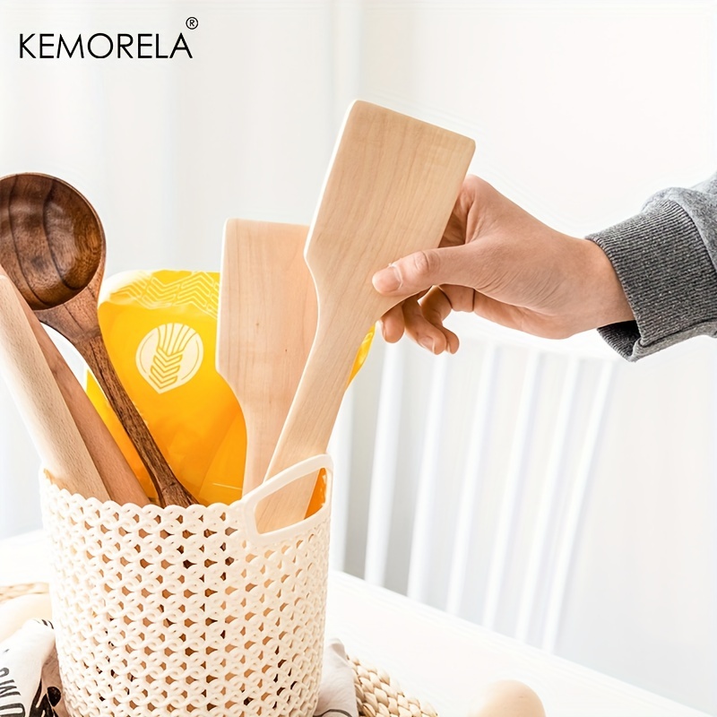 4pcs, KEMORELA Wooden Kitchen Utensils, Including Spatulas, Ladle, And Rice  Paddle, Kitchen Gadgets, Kitchen Stuff, Kitchen Accessories, Home Kitchen