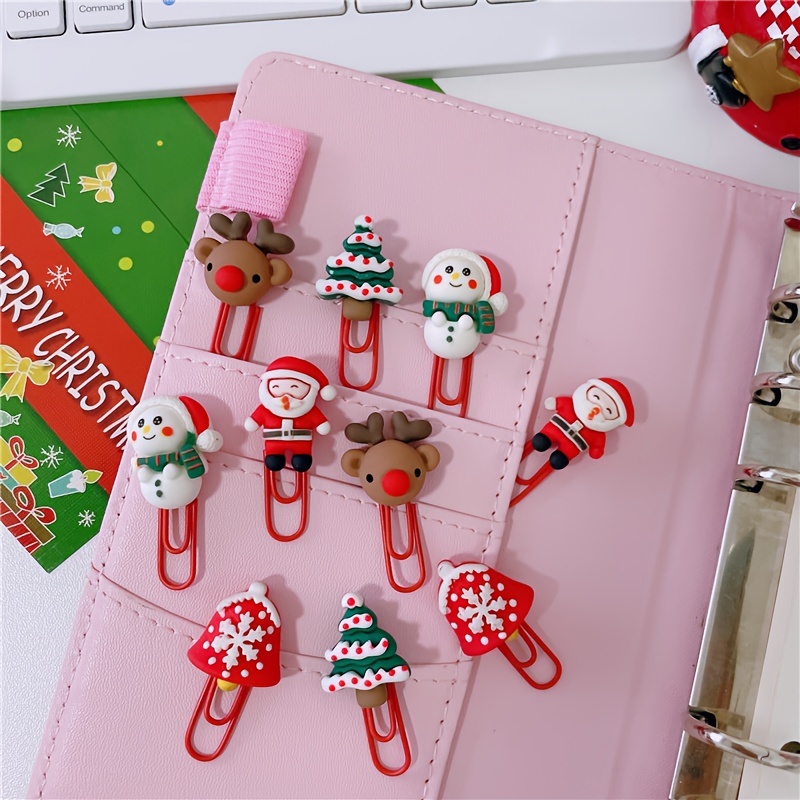 Christmas Creative Paper Clip Binder Clips Thumbtack Push Pin Gift