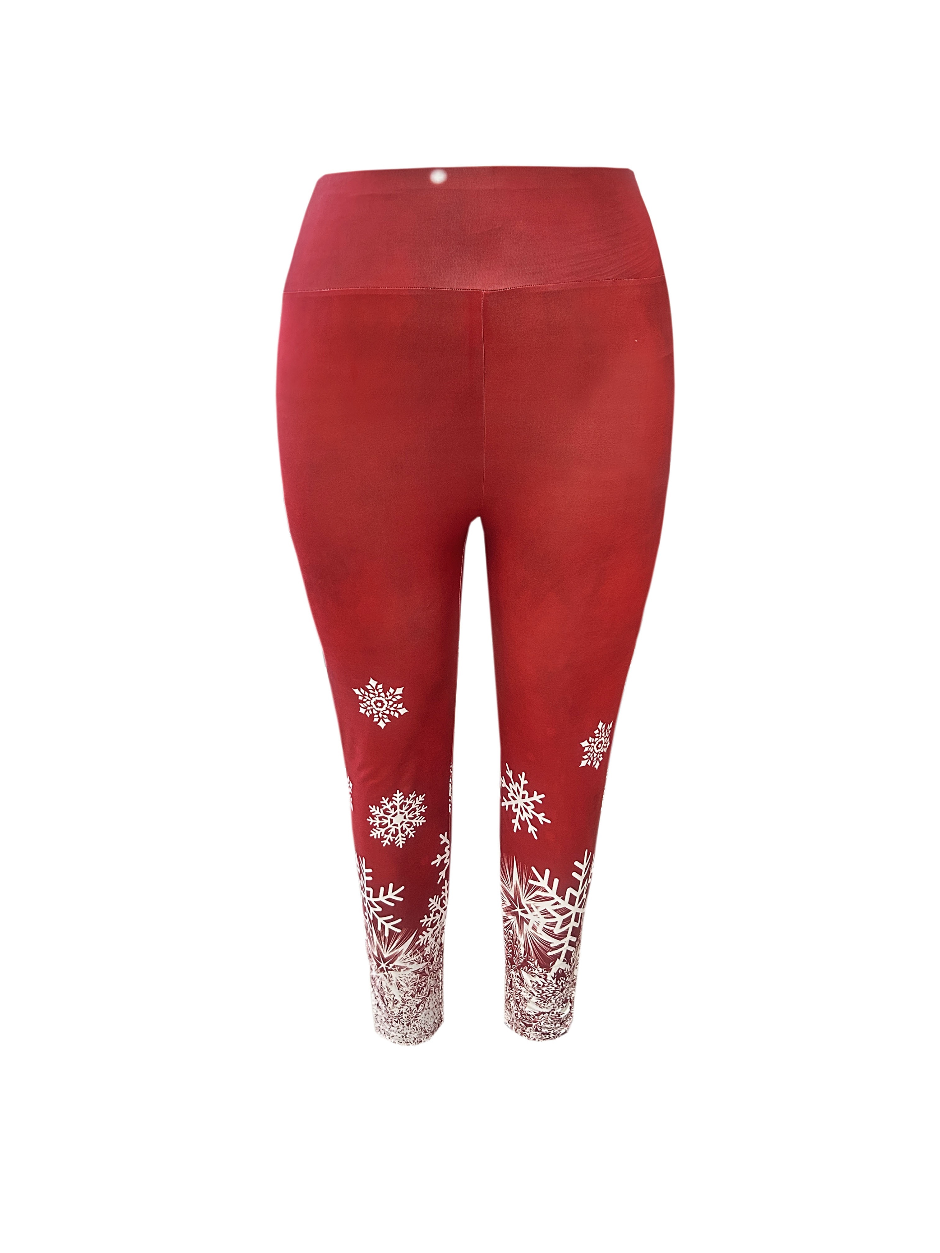 Plus Size Christmas Outfits Set Women's Plus Snowflake Print - Temu Canada