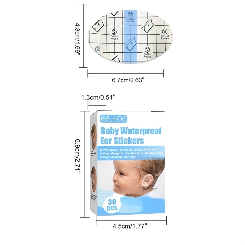 Waterproof Ear Stickers For Babies Swimming Bathing Shampoo - Temu