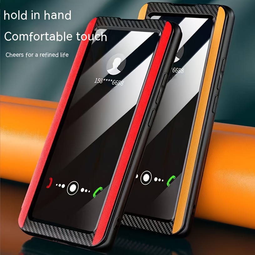 Funda Lujo Cuero Carcasa S01 para Xiaomi Redmi Note 13 Pro 5G Naranja