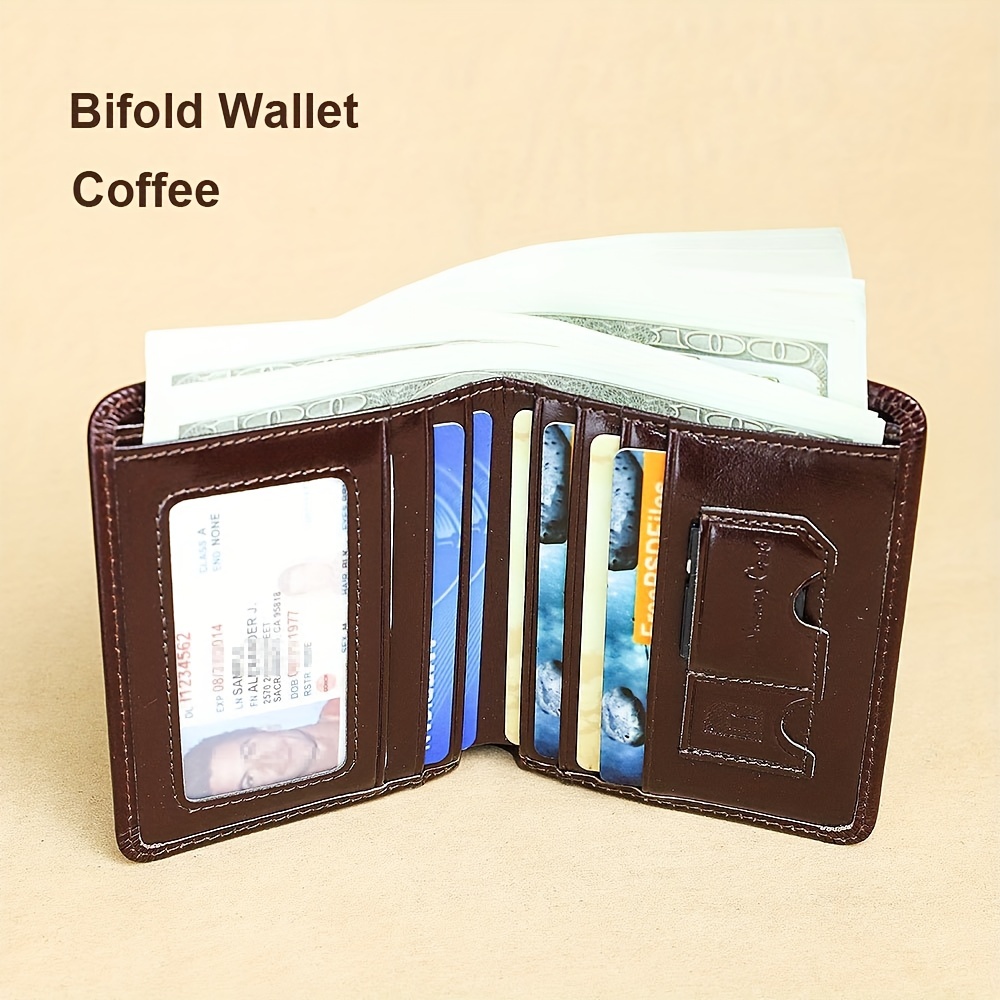 Men's Genuine Leather Wallet, Rfid Anti-theft Slim Short Wallet