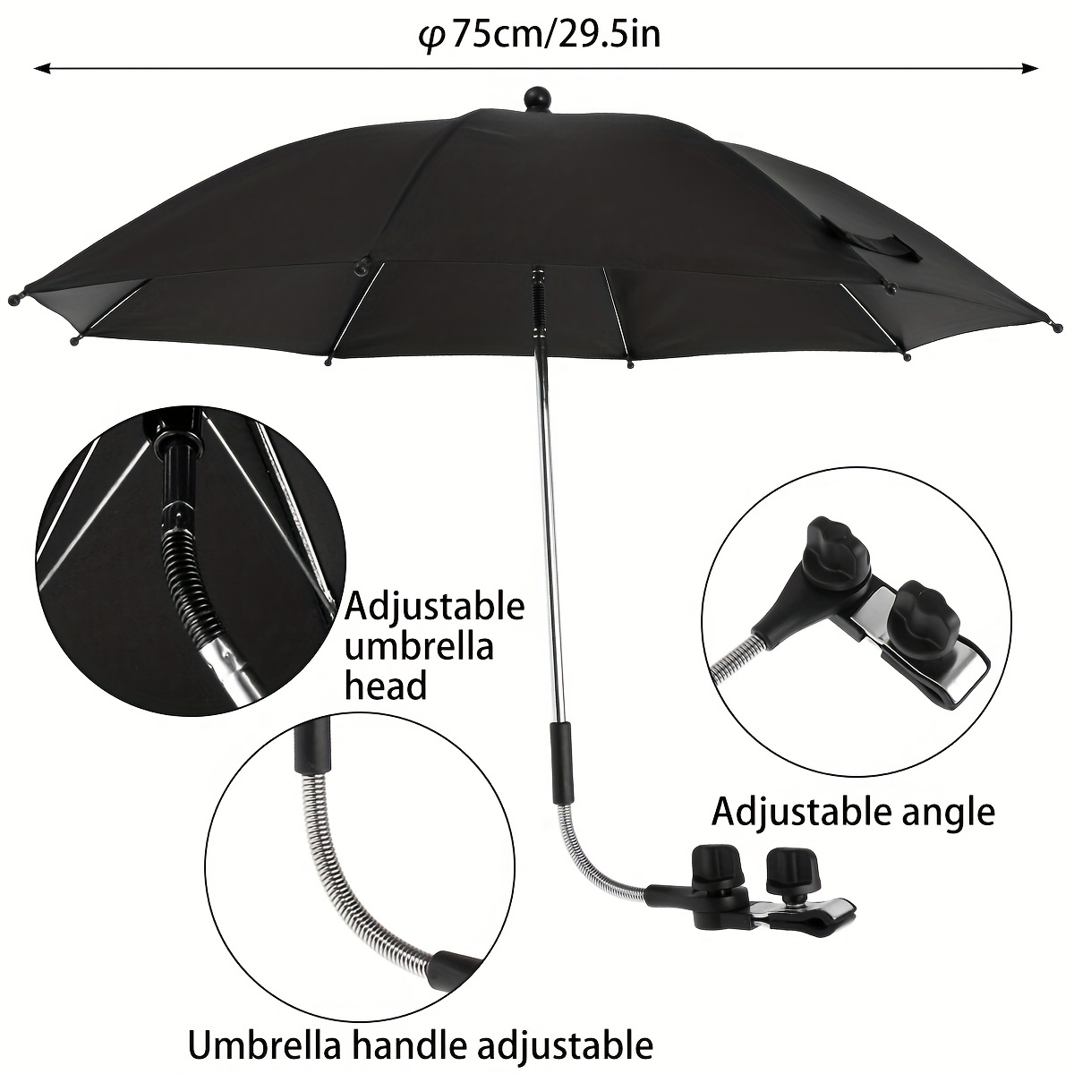 Baby Stroller Umbrella 360 Uv Protection Umbrella Bags  Luggage Temu  Japan